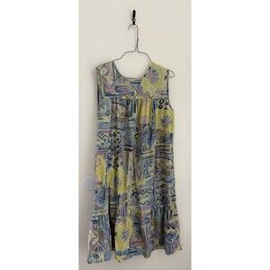 Vintage Anthony Richards Southwestern Aztec Pastel Sleeveless Dress Muumuu Sz Sm